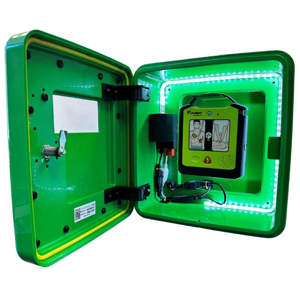 Elarix 4000PL Defibrillator Cabinet - Permanent Light - Green - Unlocked