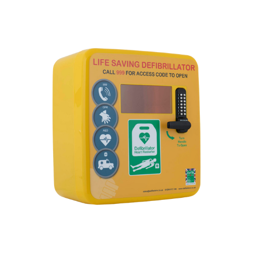 Elarix 4000PL Defibrillator Cabinet - Permanent Light - Yellow - Locked