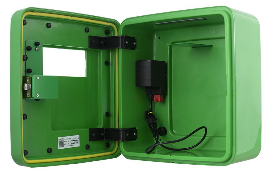 Elarix 4000 Outdoor Defibrillator Cabinet - Keypad Lock - Heater and LED Light - Green