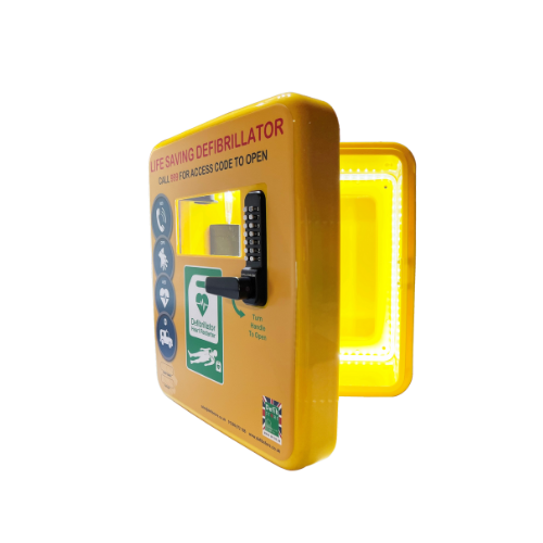 Elarix 4000PL Defibrillator Cabinet - Permanent Light - Yellow - Locked