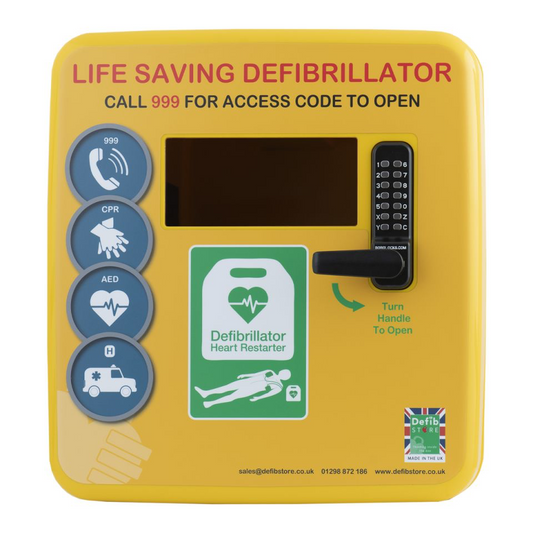 Elarix 4000 Outdoor Defibrillator Cabinet - Keypad Lock - Heater and LED Light - Yellow