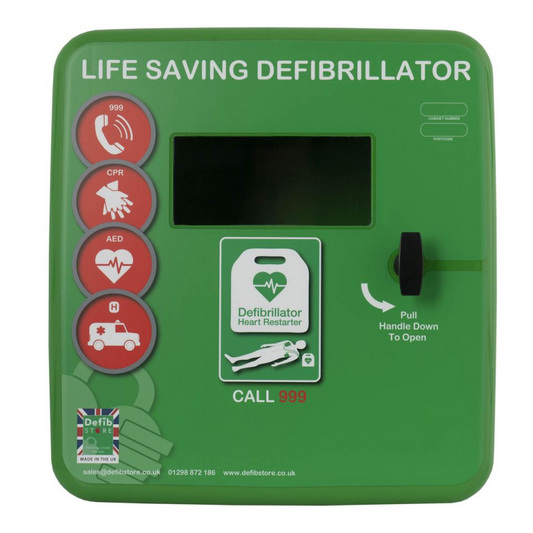 Elarix 4000 Outdoor Defibrillator Cabinet - Unlocked - Heater and LED Light - Green